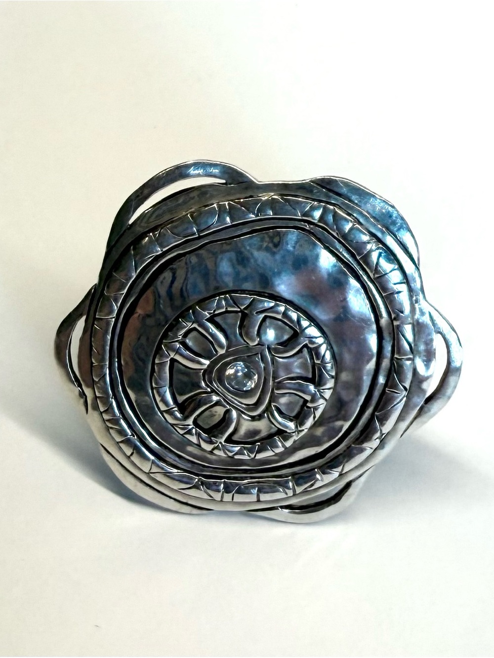Silpada Legacy Ring R2787 Sterling Silver CZ Statement Ring Size 9